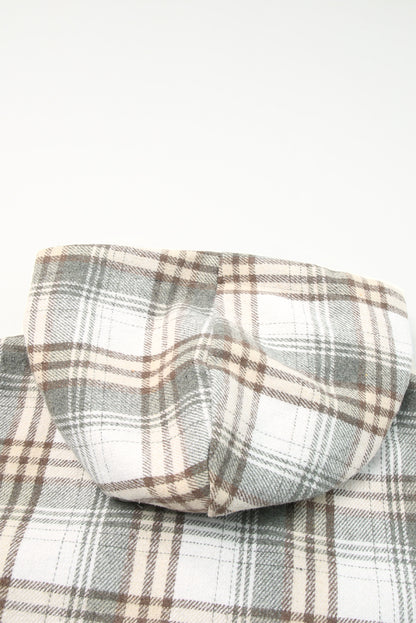 Sherpa Lined Hooded Gray Flannel Jacket | Ginger Bear Boutique