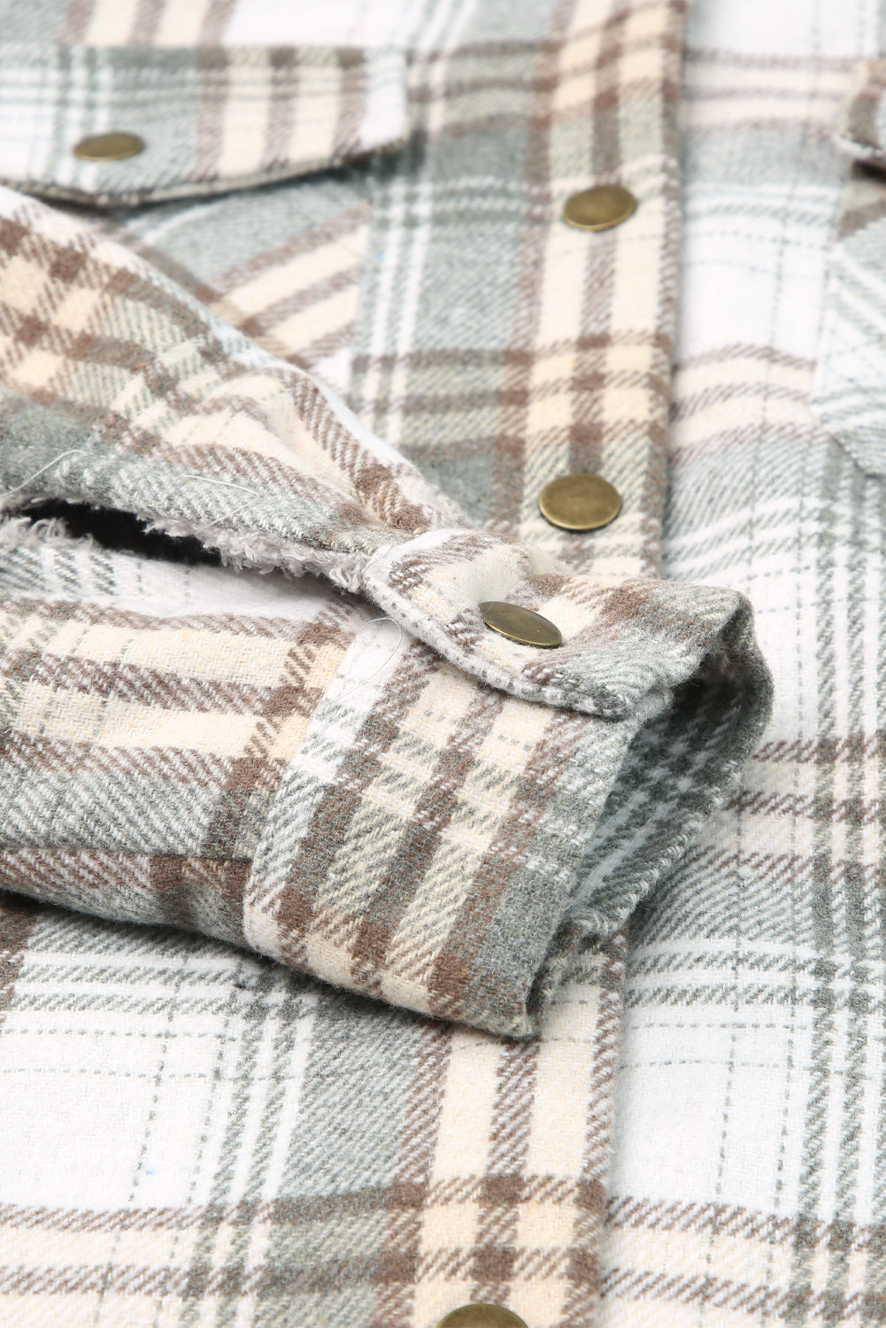 Sherpa Lined Hooded Gray Flannel Jacket | Ginger Bear Boutique