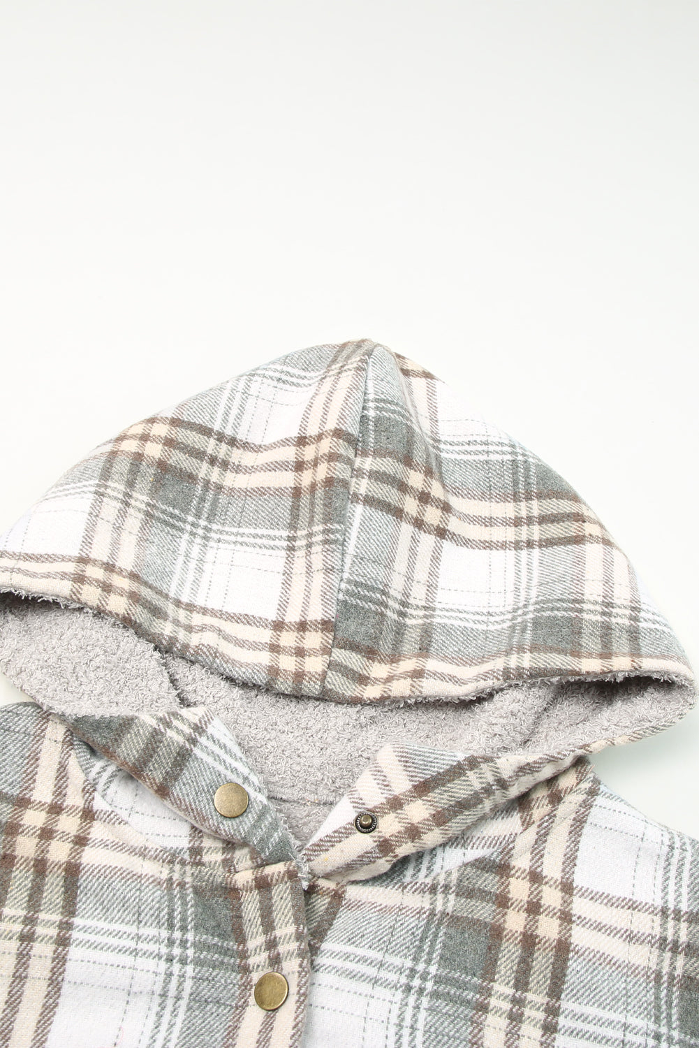 Sherpa Lined Hooded Gray Flannel Jacket | Ginger Bear Boutique